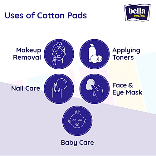 Bella Double Side Cotton Pads, 80 pcs 100% Cotton