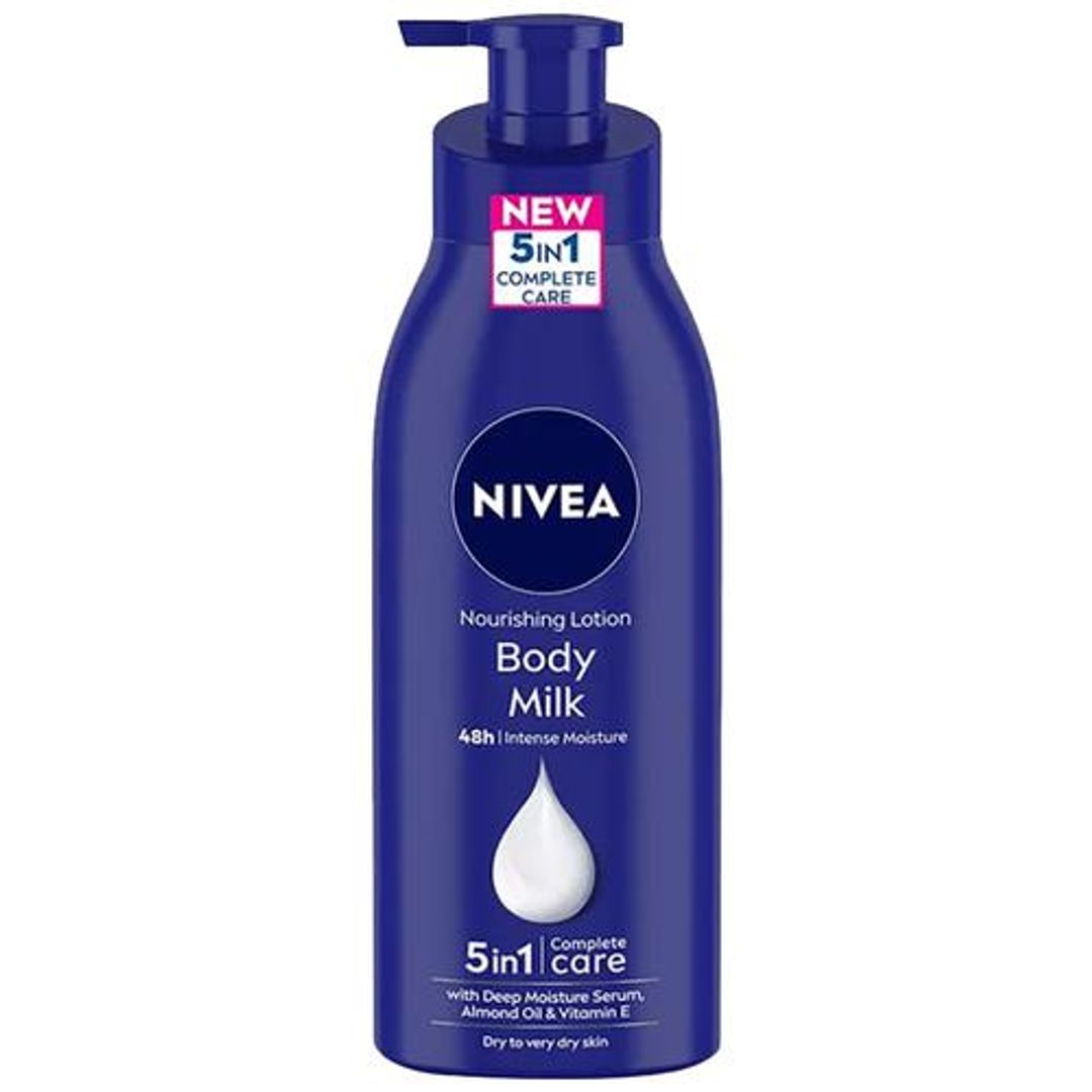 NIVEA Body Milk Nourishing Lotion - Very Dry Skin, With Deep Moisture Serum & 2X Almond Oil, 48h Intensive Moisture Care, 400 ml 