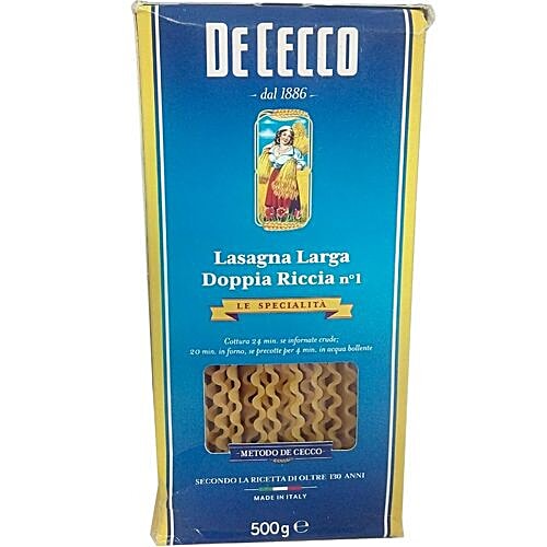 Buy De Cecco Pasta Lasagna Larga Doppia Riccia 500 Gm Pouch Online at
