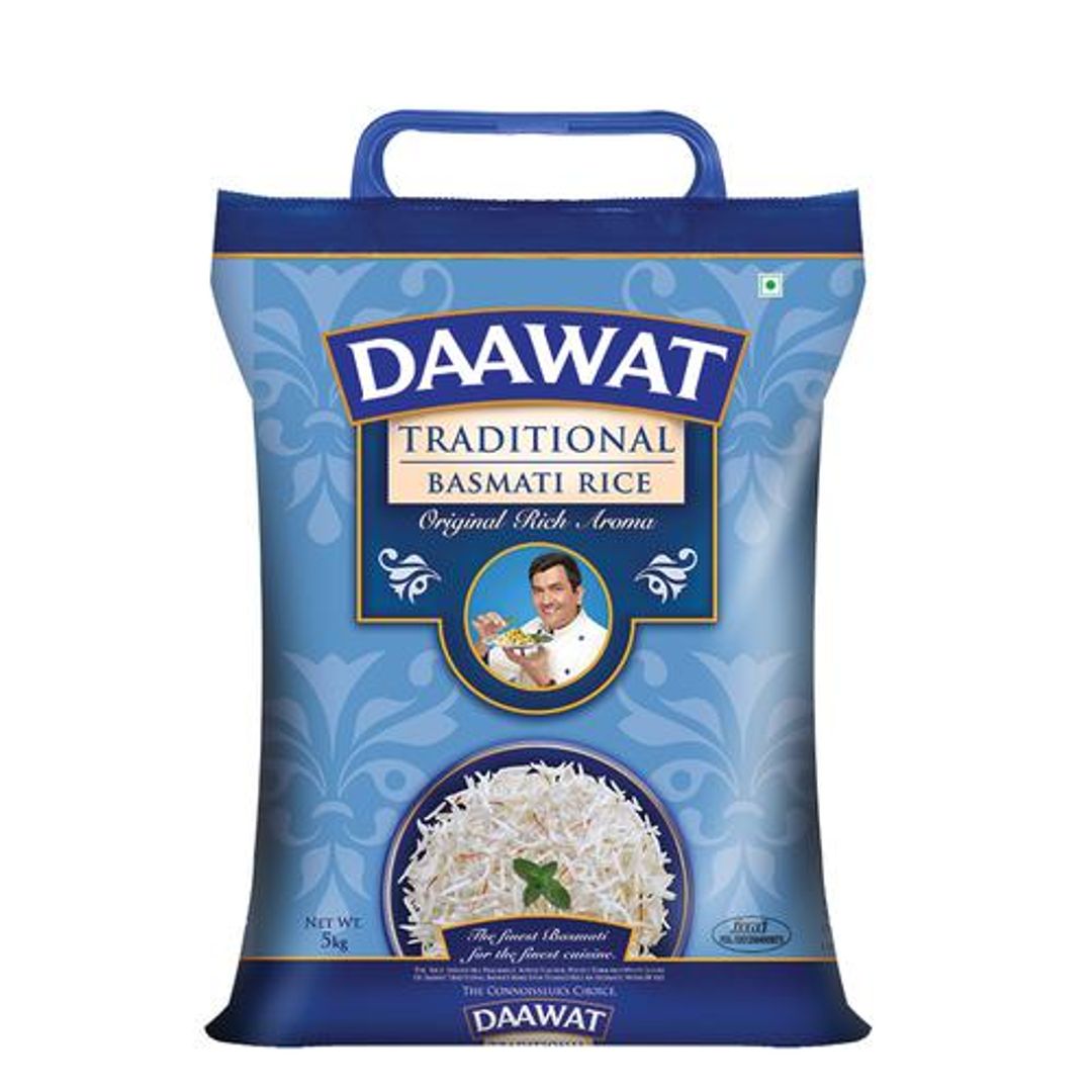 Daawat Basmati Rice/Basmati Akki - Traditional, 5 kg Pouch