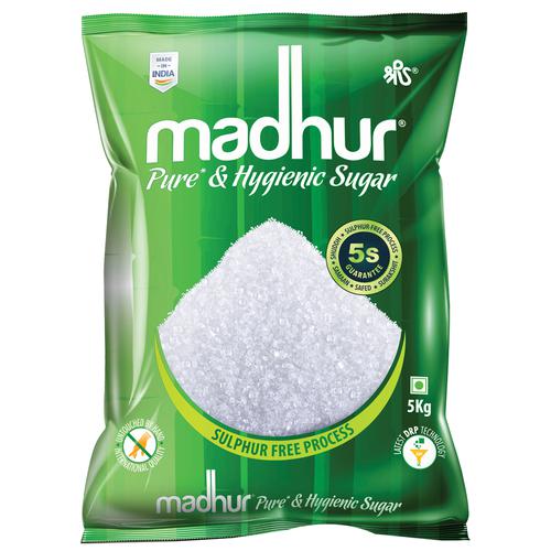 Madhur Sugar/Sakkare - Refined, 5 kg Pouch 