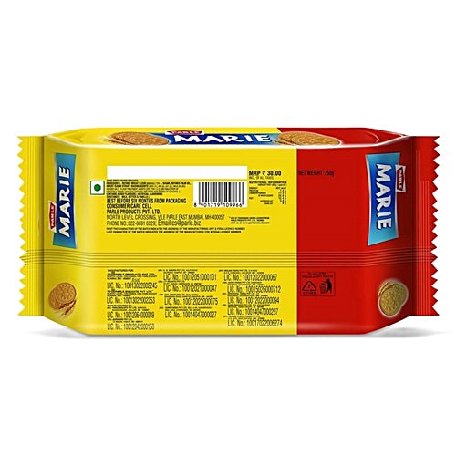Parle Marie Biscuits, 239.7 g Pouch No Trans Fat & Cholesterol