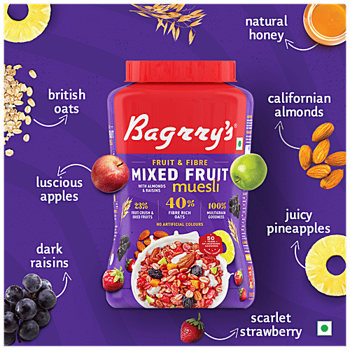Buy Bagrrys Fruit N Fibre Muesli Mixed Fruit 1 Kg Jar Online At Best