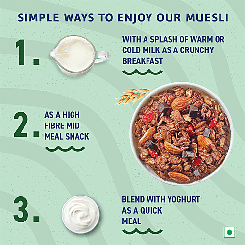 Bagrry's Healthy Crunch Millet Muesli, 500 g Box With Californian Almonds, 51% Oats & Millets, No Added Preservative, 0% Refined Sugar, Crunchy Muesli