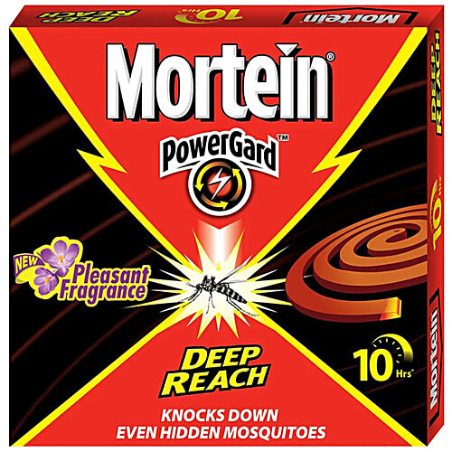 Mortein PowerGard Mosquito Coil - 10 Hrs Protection, 10 pcs  Protection
 10 Hrs Protection
 Knocks Down Hidden Mosquitoes