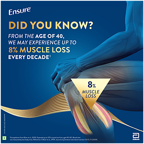 Ensure Clinically Proven Nutritional Drink For Adults- Vanilla, 375 g Helps Build & Protect Muscle Strength