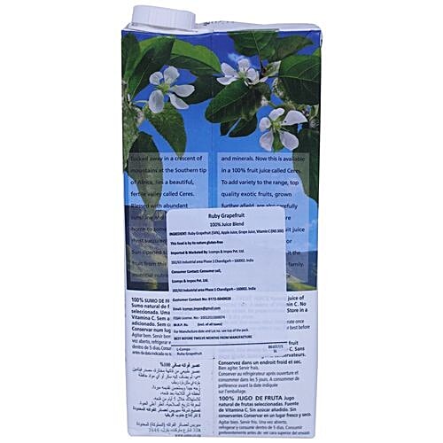 Ceres Fruit Juice - Ruby Grapefruit, 1 L Carton Source of Vitamin C