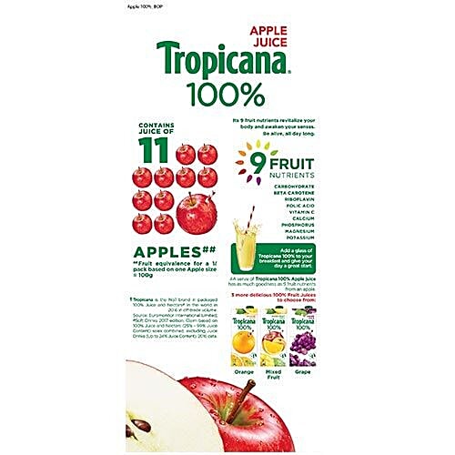 Tropicana 100% Juice - Apple, 1 L  