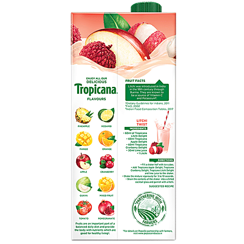 Tropicana Fruit Juice - Delight, Litchi, 1 L  