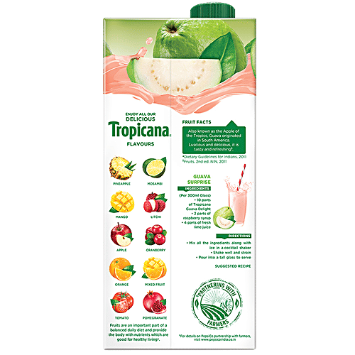 Tropicana Fruit Juice - Delight, Guava, 1 L  