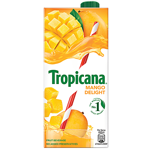 Tropicana Fruit Juice - Delight, Mango, 1 L Tetra 