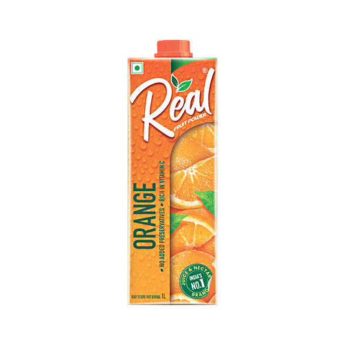 Real Fruit Power Orange Juice, 1 L  Zero Fat