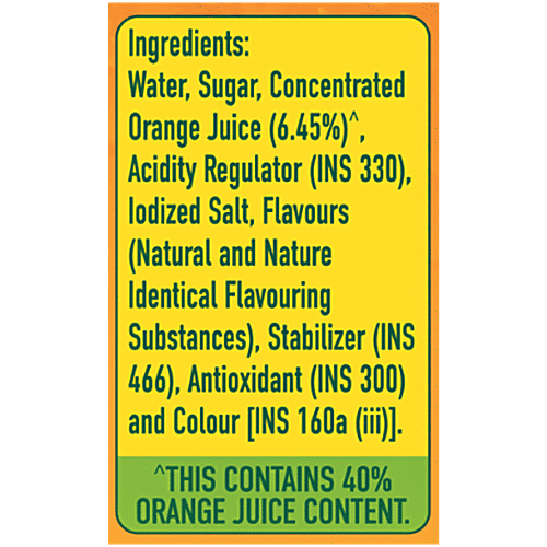 Real Fruit Power Orange Juice, 1 L  Zero Fat