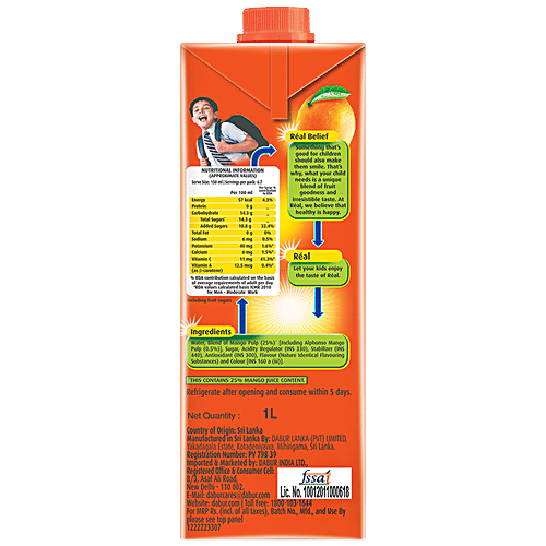 Buy Real Juice Fruit Power Mangoaam 1 L Online At Best Price of Rs 102