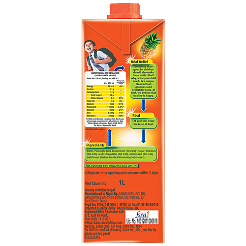 Buy Real Juice Fruit Power Pineapple 1 L Online At Best Price of Rs 120