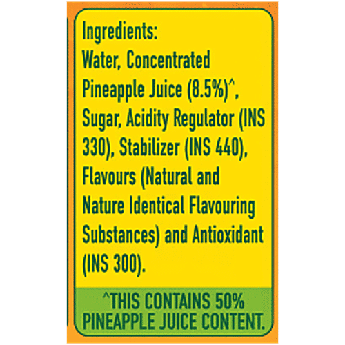 Real Fruit Power Pineapple Juice, 1 L  Zero Fat