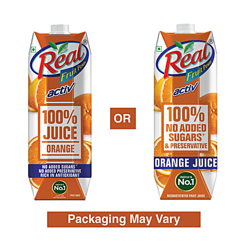 Real Activ Orange Juice, 1 L  No Added Sugar, No Added Preservative