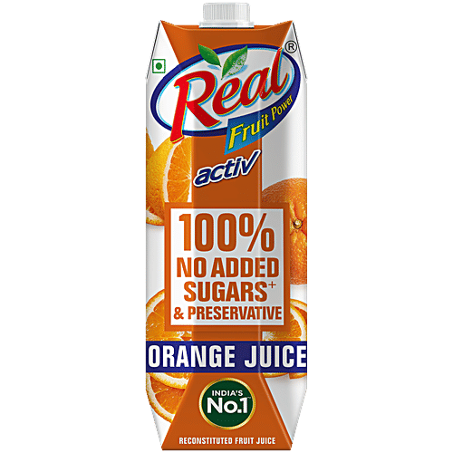 Real Activ Orange Juice, 1 L  No Added Sugar, No Added Preservative