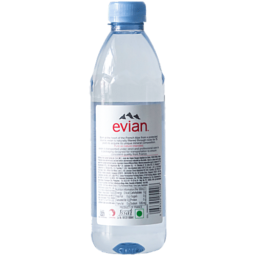 Evian Natural Mineral Water - Imported, 500 ml Bottle No Trans Fat, Sugar