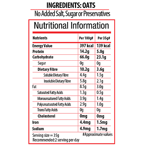 Bagrrys White Oats, 500 g Pouch 