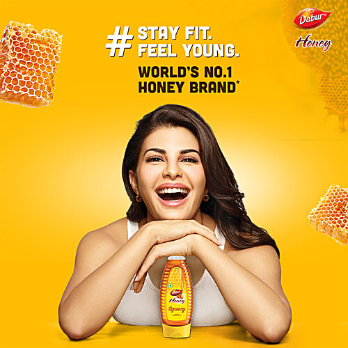 Dabur 100% Pure Honey - Worlds No.1 Honey Brand With No Sugar Adulteration, 100 g Bottle 