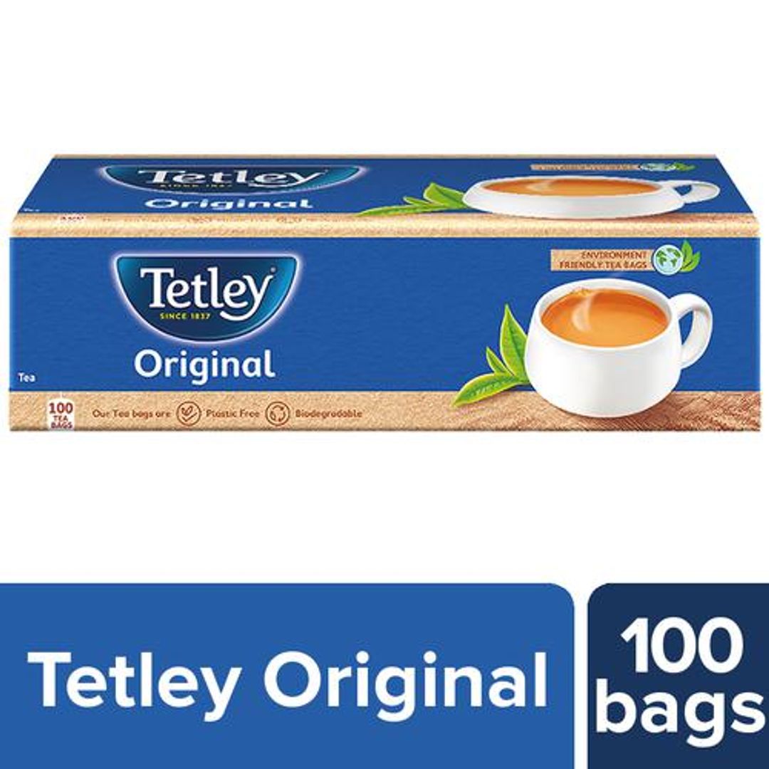 Tetley Black Tea - Original, Classic Assam Blend, Staple-Free, Environment Friendly Bags, 200 g (100 bags x 1.7 g each)
