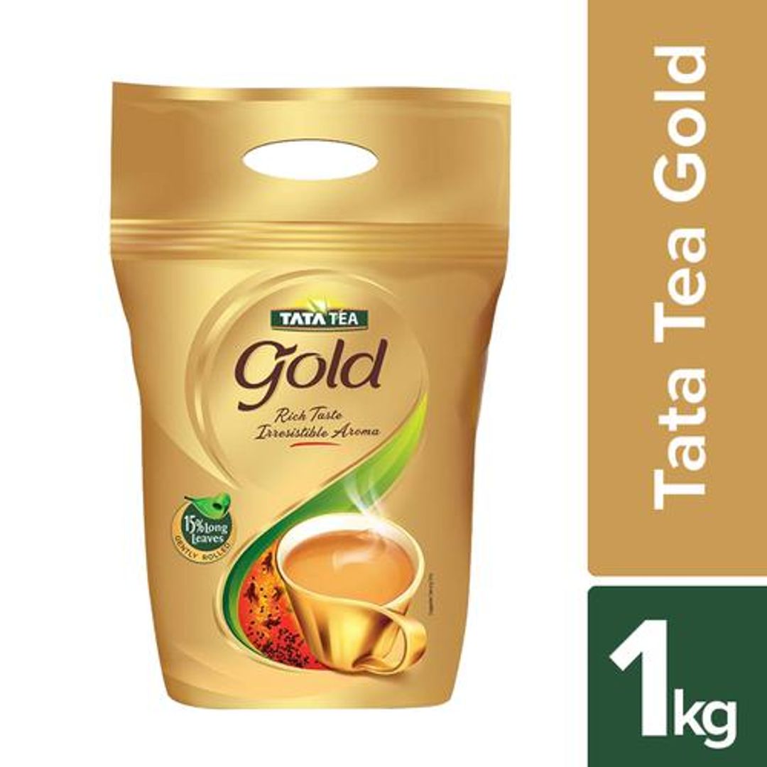 Tata Tea Gold Assam Teas With Gently Rolled Aromatic Long Leaves, Rich & Aromatic Chai, Black Tea, 1 kg 