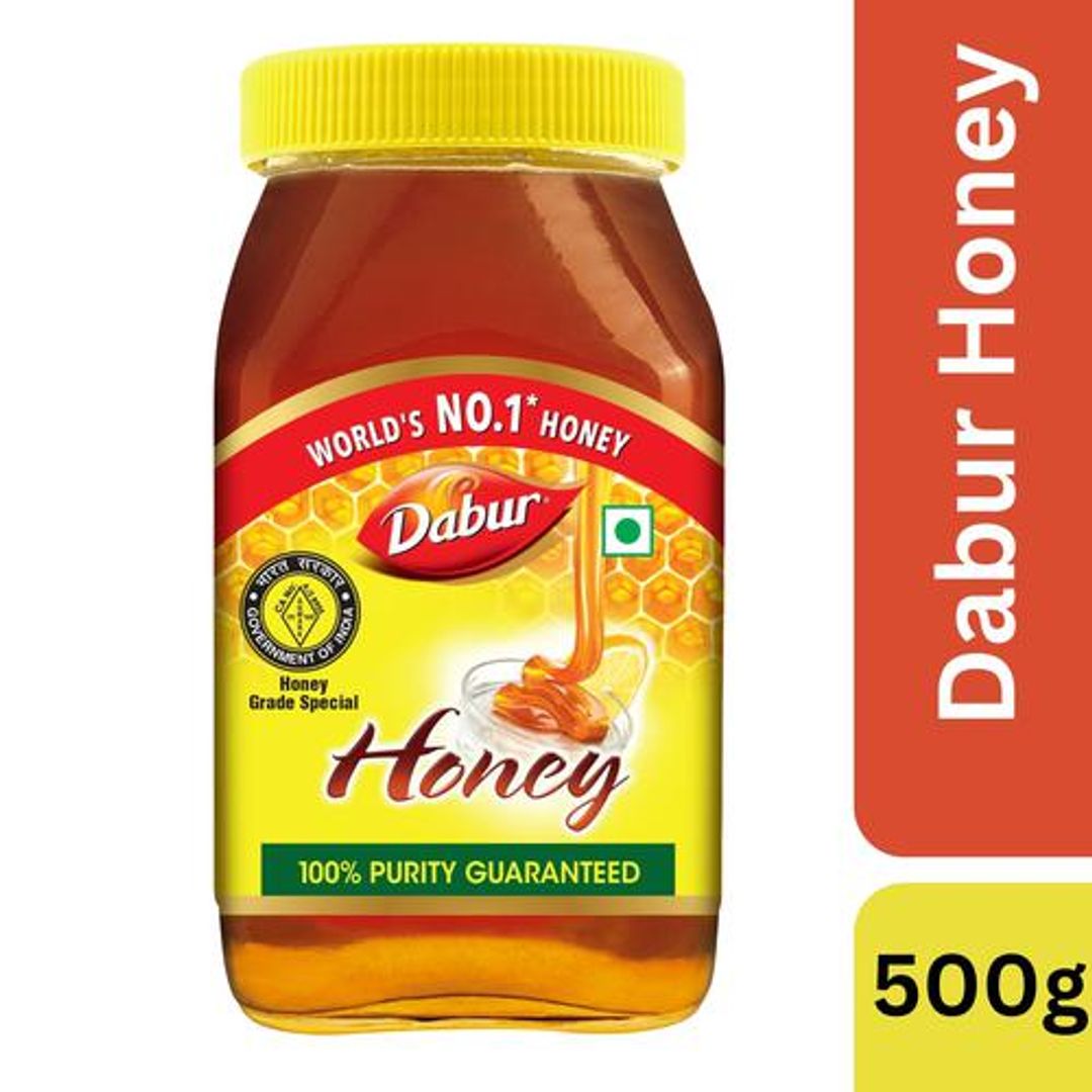 Dabur 100% Pure Honey - Worlds No.1 Honey Brand With No Sugar Adulteration, 500 g 