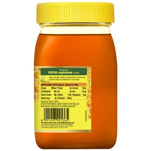 Dabur 100% Pure Honey - Worlds No.1 Honey Brand With No Sugar Adulteration, 250 g  
