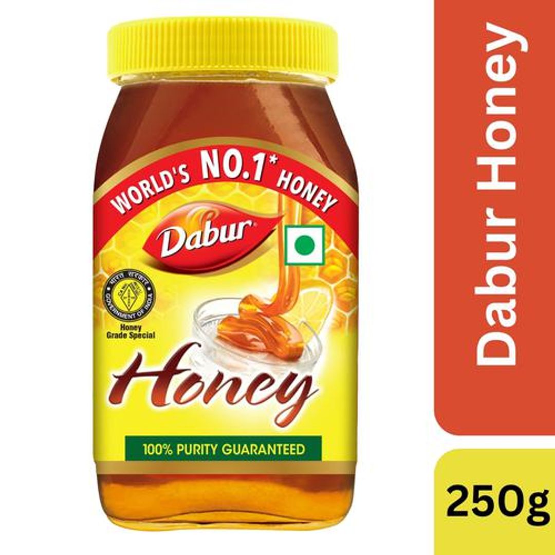 Dabur 100% Pure Honey - Worlds No.1 Honey Brand With No Sugar Adulteration, 250 g 
