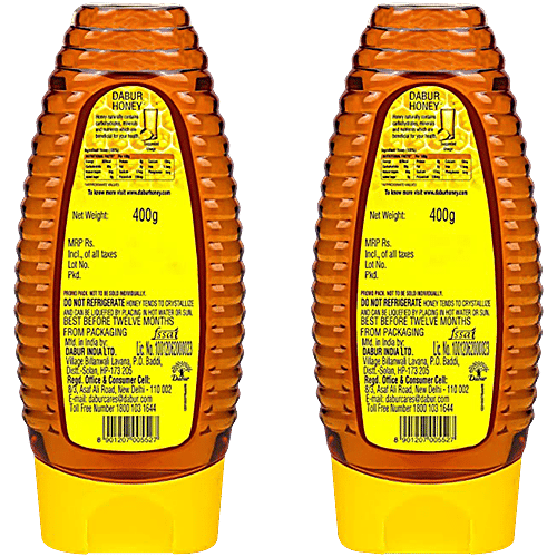 Dabur Pure Honey, 400 g (Buy 1 Get 1 Free) 