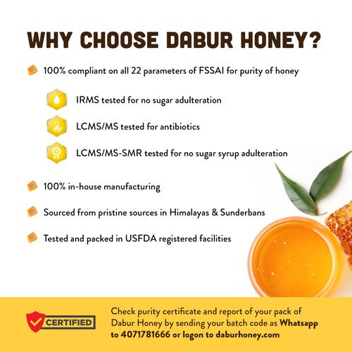 Dabur 100% Pure Honey, 400 g (Buy 1 Get 1 Free) 
