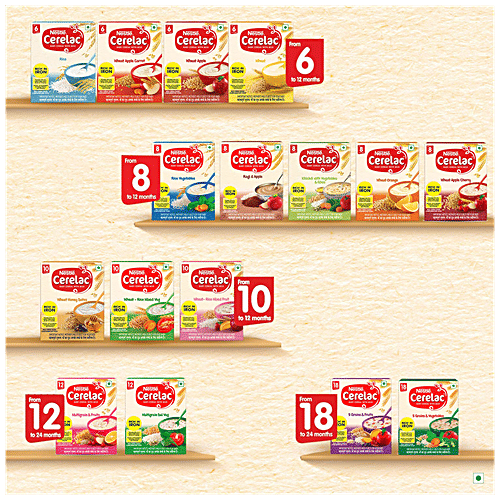 Nestle Cerelac Multigrain Dal Veg Baby Cereal With Milk - From 12-24 Months, 300 g Source of Iron, Rich in Protein, 14 Nutrients Including Vitamins & Minerals
