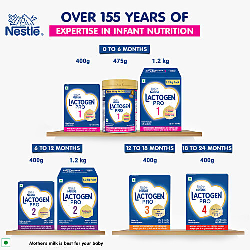 Nestle Lactogen Pro 3 Follow-Up Formula Powder - After 12 Months Up To 18 Months, 400 g  Whey Protein, Iron, Vitamin A/C & D
