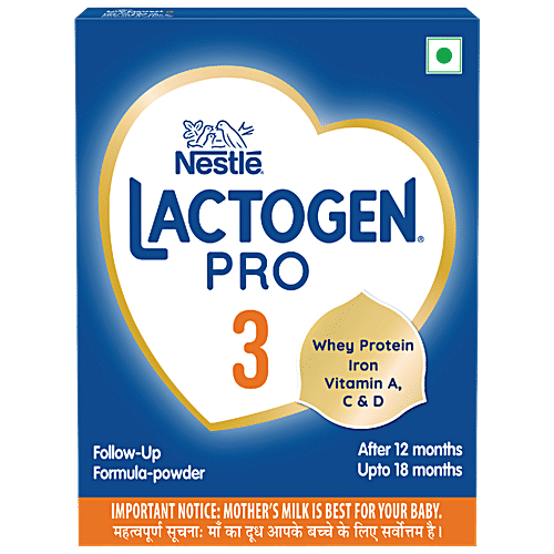 Nestle Lactogen Pro 3 Follow-Up Formula Powder - After 12 Months Up To 18 Months, 400 g  Whey Protein, Iron, Vitamin A/C & D
