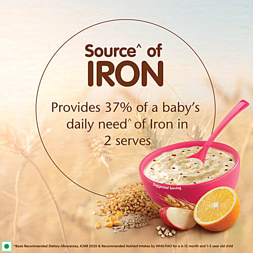 Nestle Cerelac Multigrain & Fruits Baby Cereal With Milk - From 12 To 24 Months, 300 g No Preservatives, Source of Iron, Rich in Protein, 14 Nutrients Including Vitamins & Minerals