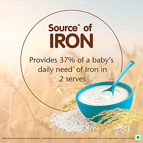 Nestle Cerelac Rice Baby Cereal With Milk For 6-24 Months, 300 g  Source of Iron, Rich in Protein, 14 Nutrients Including Vitamins & Minerals