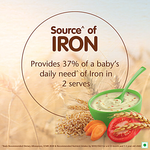 Nestle Cerelac Wheat-Rice Mixed Veg Baby Cereal With Milk - 10 To 24 Months, 300 g  Source of Iron, Rich in Protein, 14 Nutrients Including Vitamins & Minerals