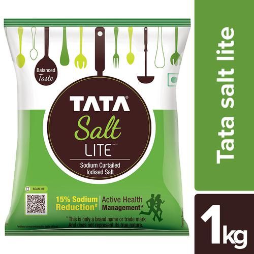 Tata Salt Lite - 15% Low Sodium Iodised Salt, 1 Kg Pouch 