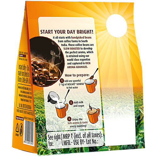 Nescafe Sunrise Instant Coffee Powder - Chicory Mix, 190 g Pouch