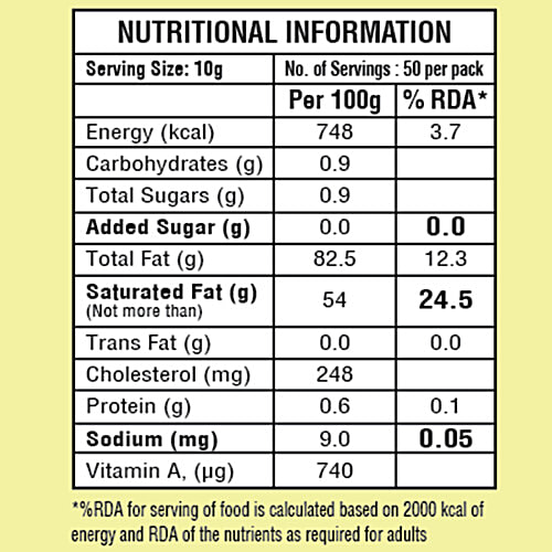 Nandini Unsalted Pasteurised Butter, 500 g Carton Made from Cow Milk