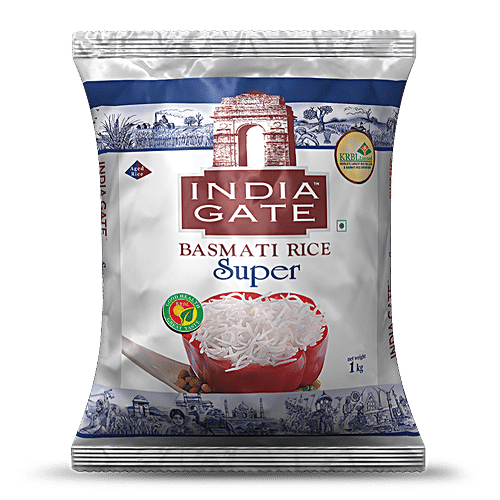 India Gate Basmati Rice/Basmati Akki - Super, 1.5 kg 1 kg + 500 gm 