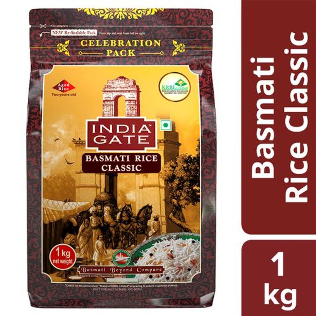 India Gate Basmati Rice/Basmati Akki - Classic, 1 kg Pouch