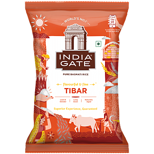 India Gate Basmati Rice-Tibar, 1 kg  Original Aroma, Perfectly Aged