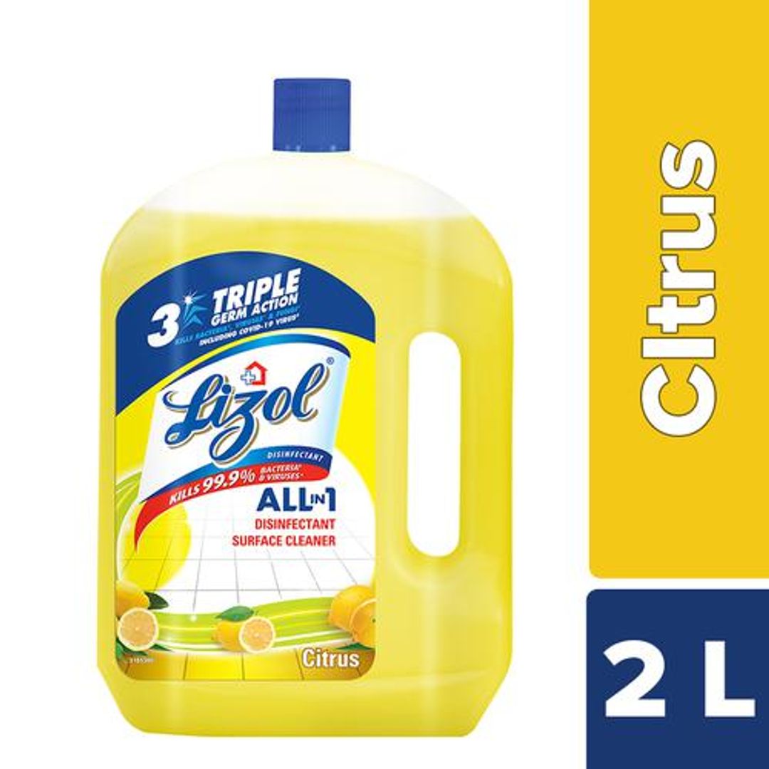 Lizol Disinfectant Surface & Floor Cleaner Liquid - Citrus, 2 L 