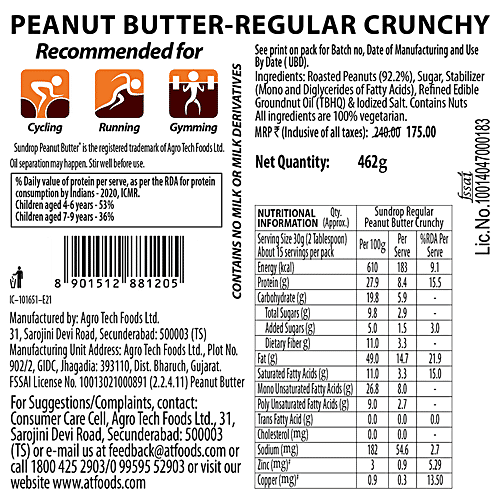 Buy Sundrop Peanut Butter Crunchy 508 Gm Jar Online At Best Price of Rs