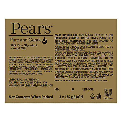 Buy Pears Soap Bar Pure Gentle 125 Gm Online At Best Price of Rs 168.96