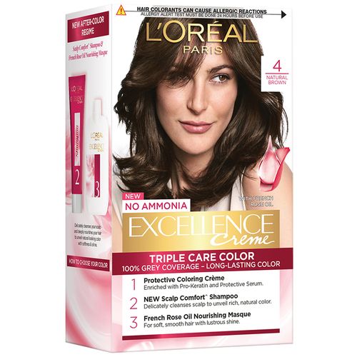 Loreal Paris Excellence Creme Hair Color 72 Ml 100 G 4 Natural Brown