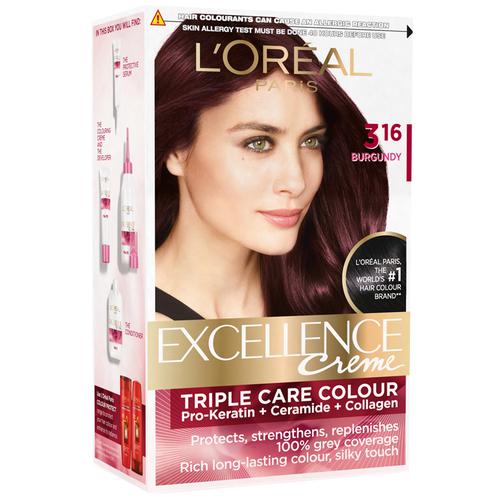 Loreal Paris Excellence Creme Hair Color 72 Ml 100 G 3 16 Burgundy
