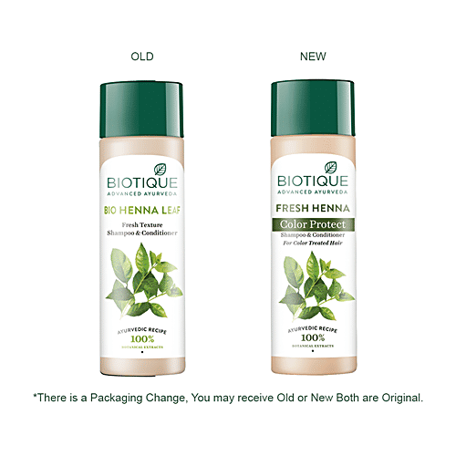 BIOTIQUE Fresh Texture Shampoo & Conditioner - Henna Leaf, 190 ml  